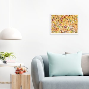 Contemporary Art Framed Mounted Wall Decor Print Poster Abstract Painting Original Modern Expressionism Medium Original Unique Scandi Bright