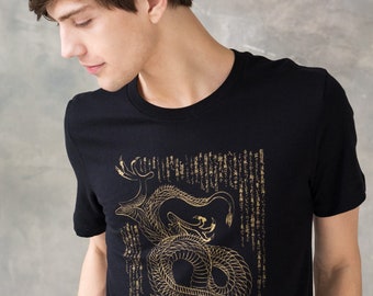 Japanese T Shirt  Dragon Ryu T-Shirt Japan Traditional Chinese Ukiyo-e Dragon Naga Yoga Martial Arts Anime Manga Gym Mens Womens Printed Tee