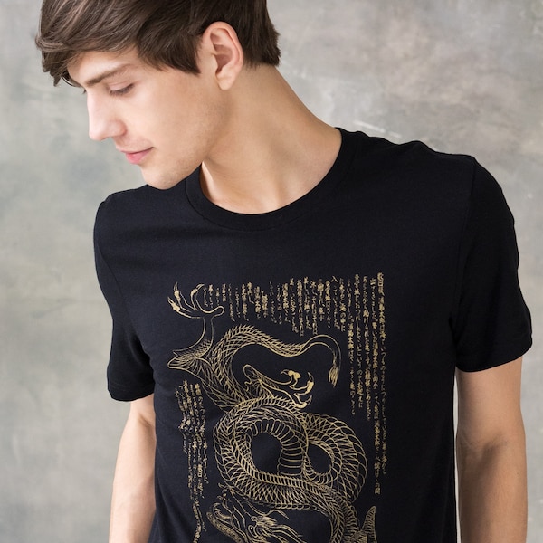 T Shirt Japonais Dragon Ryu T-Shirt Japon Chinois Traditionnel Ukiyo-e Dragon Naga Yoga Arts Martiaux Anime Manga Gym Hommes Femmes Imprimé Tee