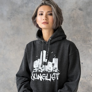 Junglist Sound System-hoodie Drum-'n-bass Jungle Massive Crest Female DJ Music Producer-sweater dames heren gewassen geborsteld hooded top