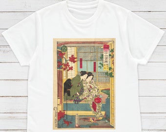Ukiyo-e Woodblock Art T-Shirt: Tokyo Geisha Graphic Tee