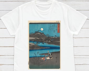 Ukiyo-e Woodblock T-Shirt: Hiroshige's Six Jewel Rivers Print