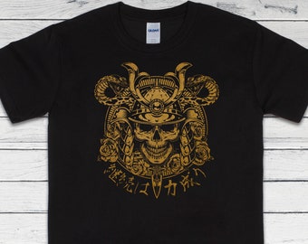 Samurai Skull T-Shirt, Bushido Japanese Armor Tee