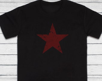 Red Star T Shirt Minimalist Abstract Geometric Streetwear Skater Retro Graphic Design 90s Yoga Gym Women's Men's Screen Printed Rad Y2K Tee