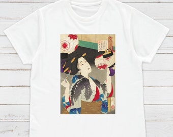 Ukiyo-e T-Shirt: Yoshitoshi Geisha Woodblock Art Tee