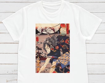 Ukiyo-e Woodblock Art T-Shirt: Kuniyoshi Samurai Battle