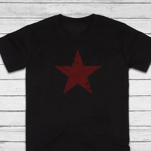 Red Star T Shirt Minimalist Abstract Geometric Streetwear Skater Retro Graphic Design 90s Yoga Gym Women&#39;s Men&#39;s Screen Printed Rad Y2K Tee