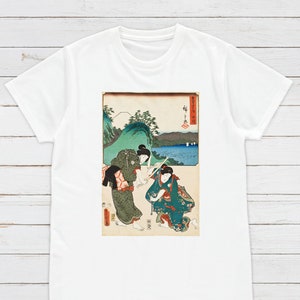 Japanese Ukiyo-e T Shirt Woodblock Art Hiroshige Onna Mushi Bugeisha Samurai Bushido Japan Martial Arts Gift Womens Mens Graphic Printed Tee