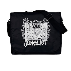 Junglist Lion DJ Record Bag Massive Drum en Bass Neurofunk & LP Vinyl Amen DnB Rave Records Cross Body Heren Dames Messenger Schoudertas