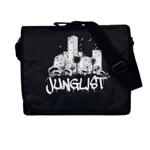 Junglist Sound System Record Bag Massive Drum and Bass Neurofunk LP Vinyl Amen Break DnB Rave Records DJ Mens Womens Messenger Shoulder Bag