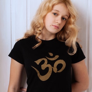 Om Ohm Aum T Shirt – Yoga Buddhism Meditation Hinduism Hindu Buddhist Sanskrit Lotus Mandala Womens Ladies Printed Tee or Tank Top Vest Cami