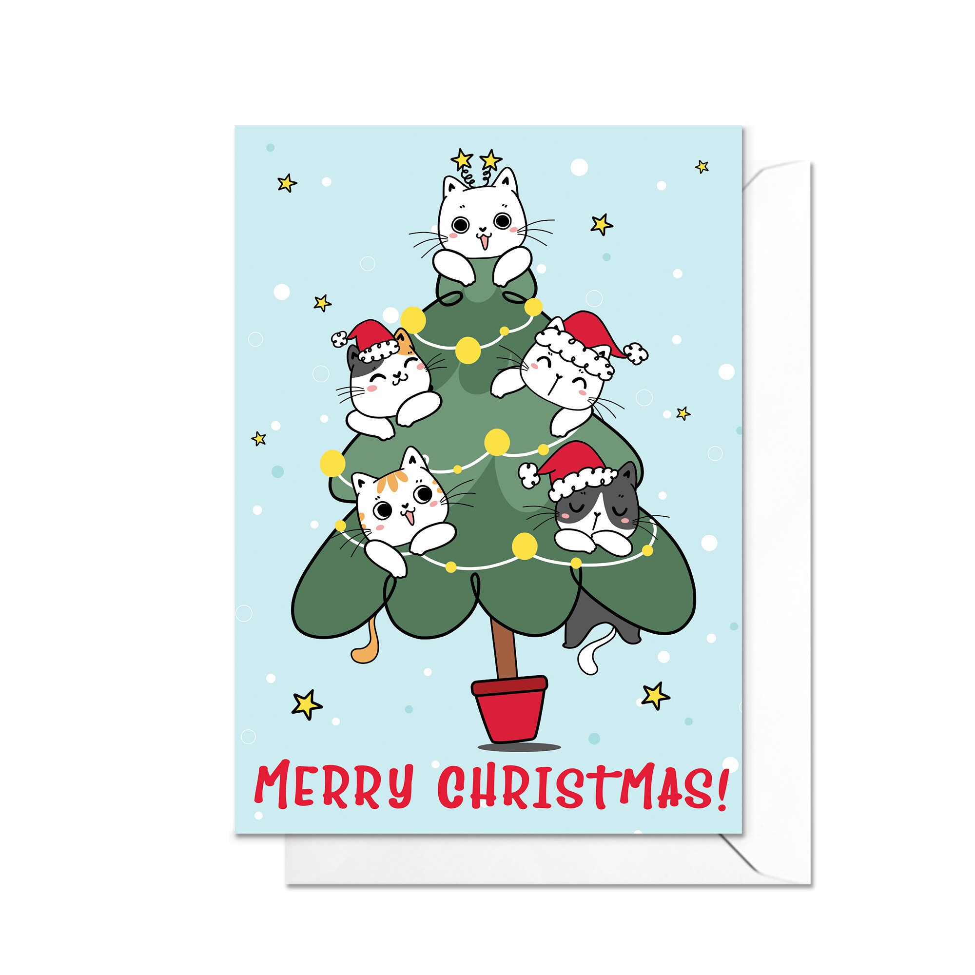 Pet Cat Dog Christmas Xmas Tree Festive Santa Greeting Gift Card From - View #7