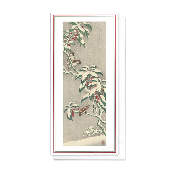 Buy Japanese Ukiyo-e Art Greeting Card Christmas Xmas New Year Winter Woodblock Print Aesthetic Hiroshige Beautiful Basho Elegant Luxury - B38 Online In India - View #9