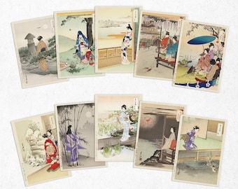 Ukiyo-e Art Postcards, Set of 10 – Vintage Japanese Women Prints