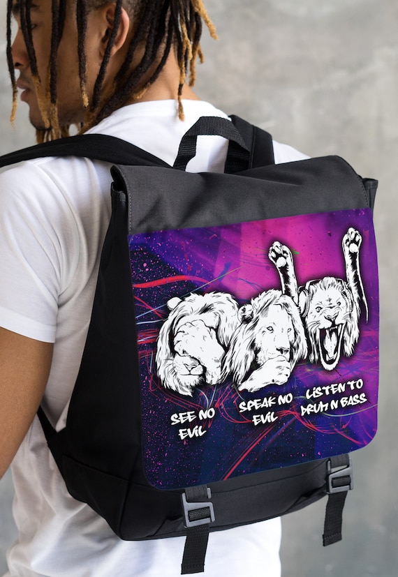 Drum and Bass Rucksack Backpack Bag Jungle Massive Lions Dnb Drum