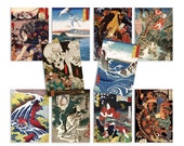 時代物彩色美術品です❣️ Japanese Ukiyo-e Art Postcards Set of 10 - Postcard Prints