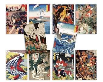 Mixed Set of 8 Decorative POSTER Size : A6 ( Postcard ) or