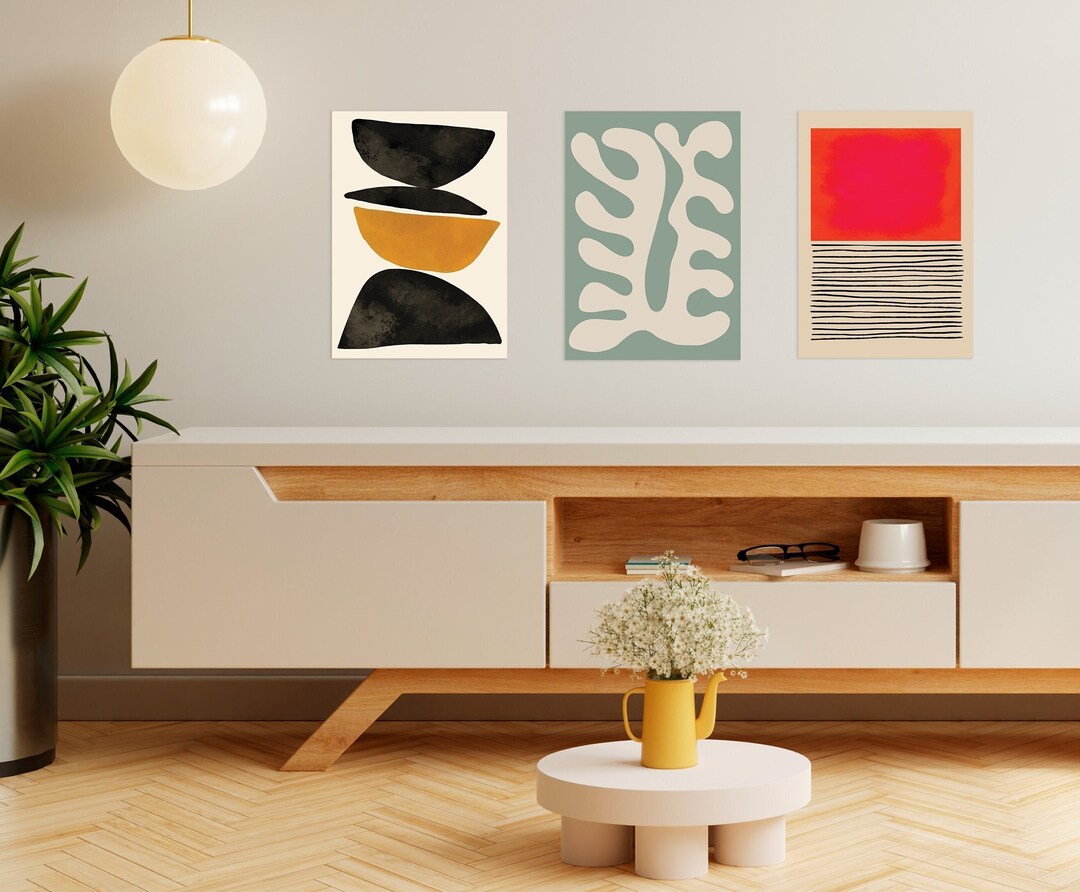 Abstract Art Print Set, Modern Shapes Wall Decor - Etsy