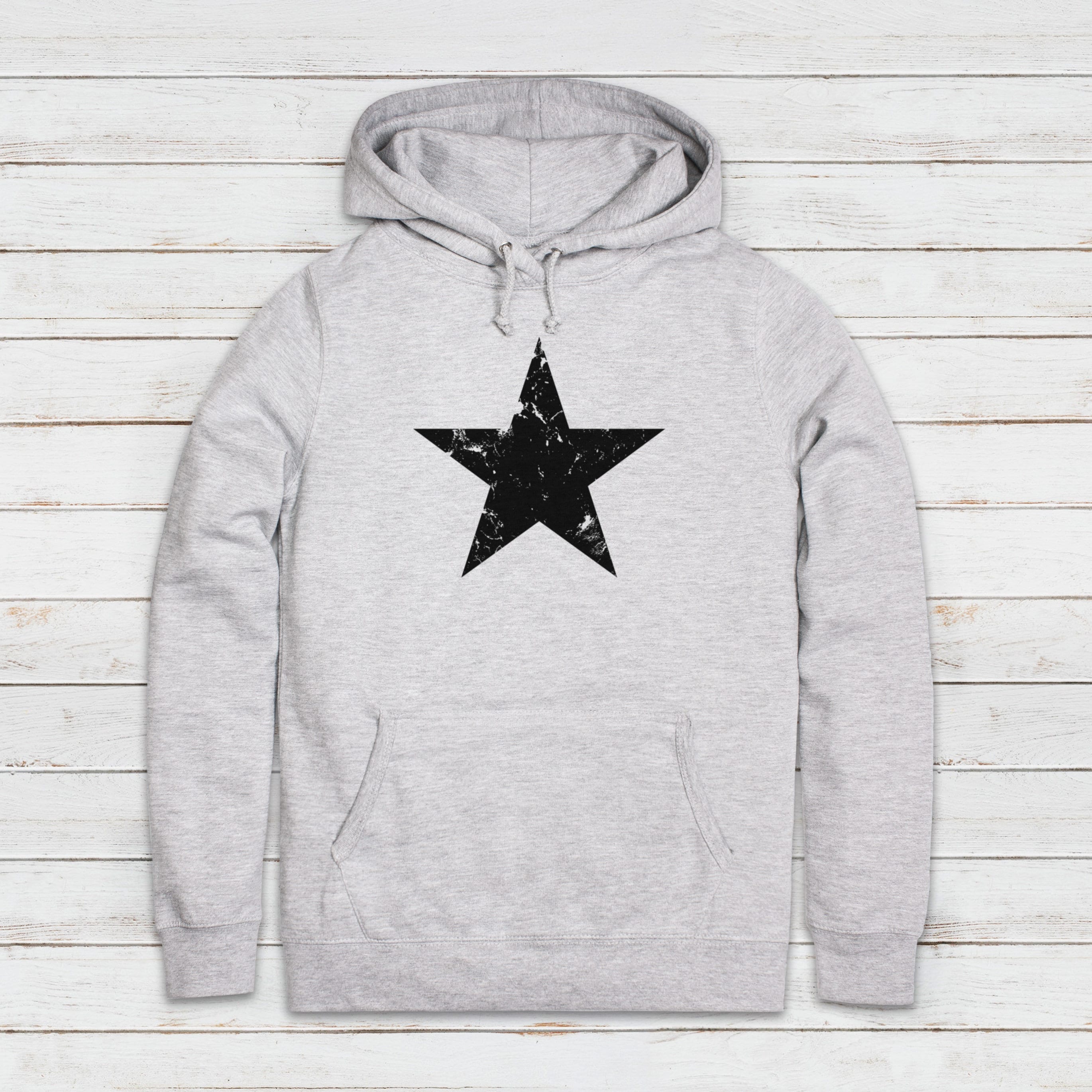 Black Star Hoodie Distressed Retro Minimalist 90s 70s Y2K - Etsy