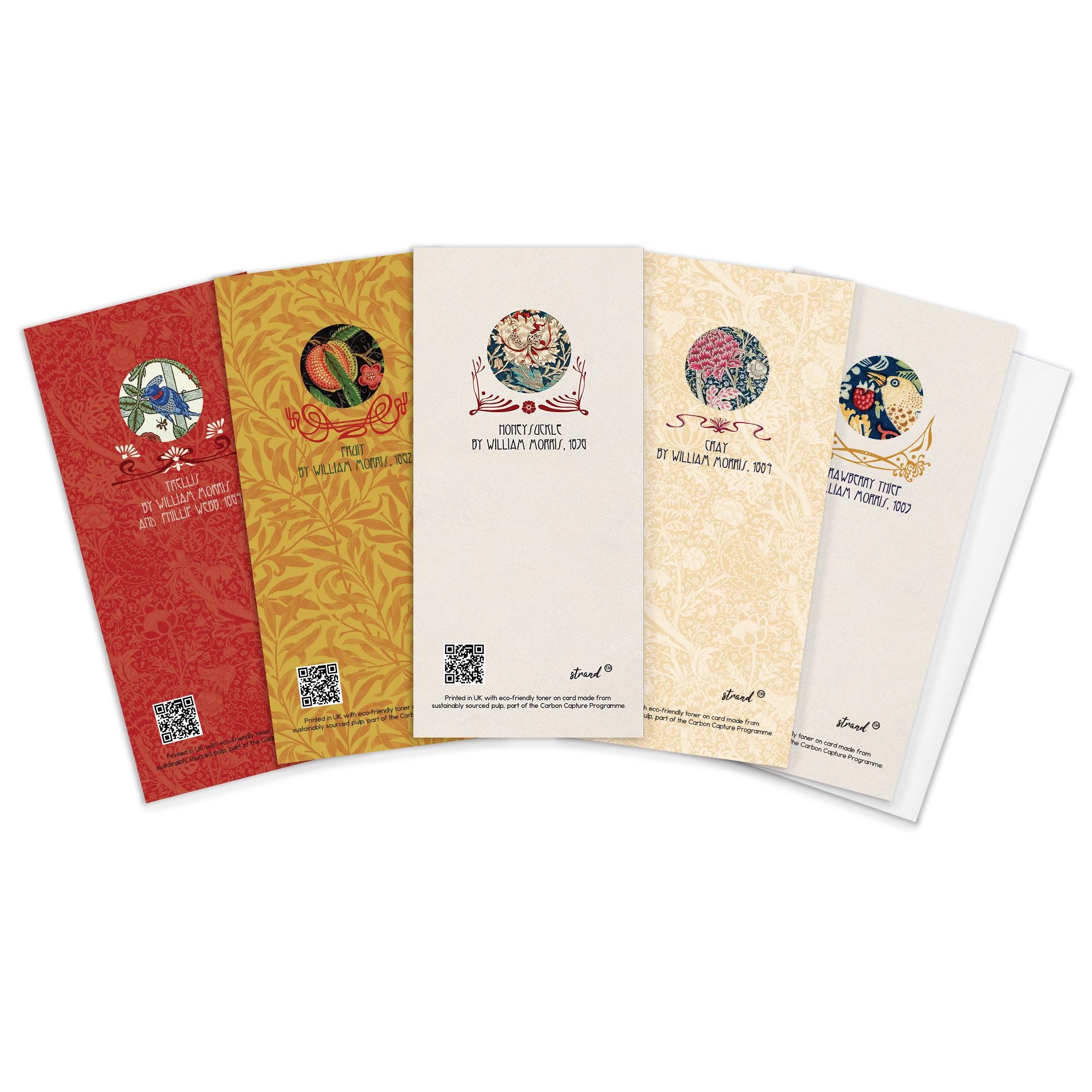Biglietti Di Auguri William Morris – 36 Pezzi Con Buste, 6 Disegni Floreali Assortiti, Cartoncino 250 G/m²