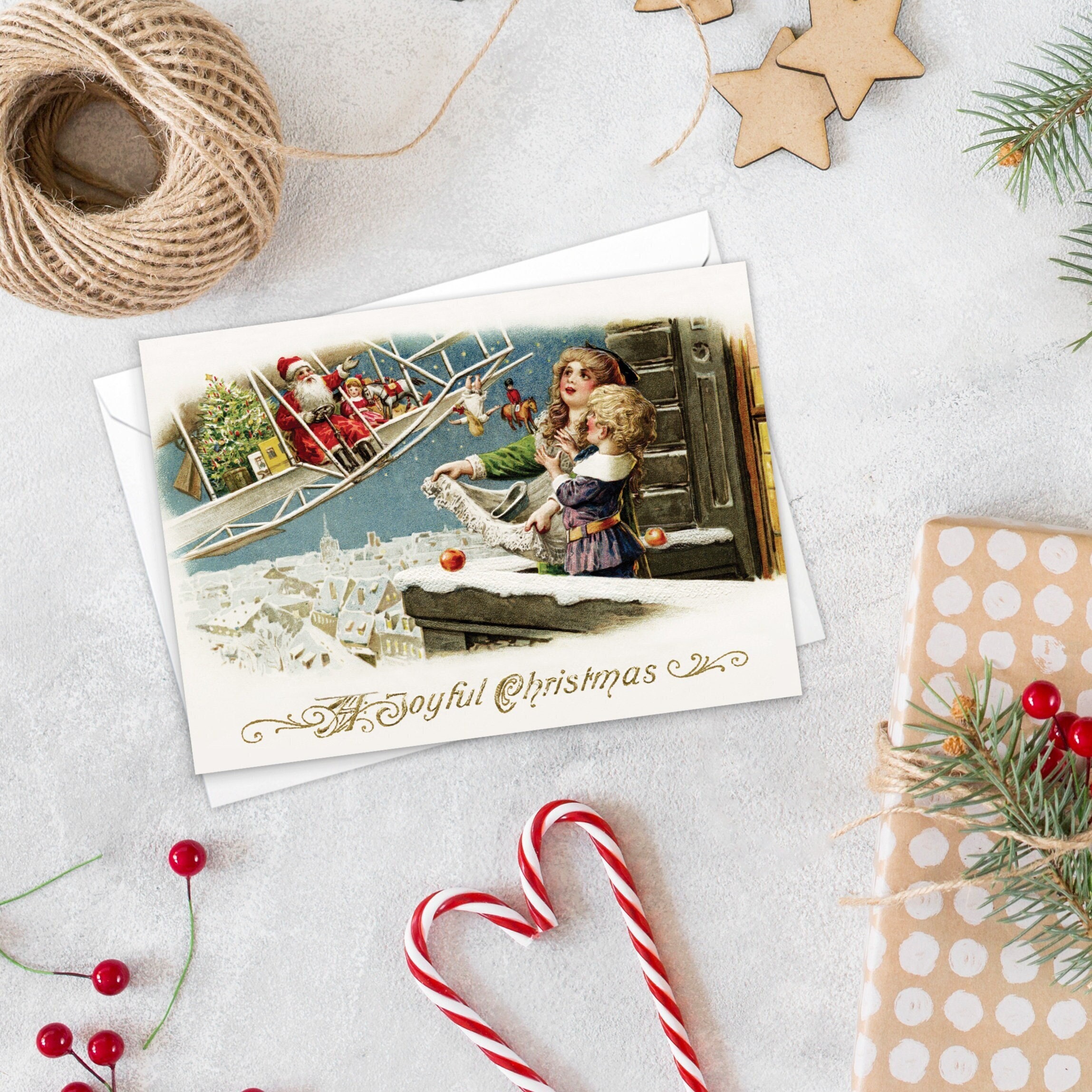 Victorian Greeting Cards Christmas Card Xmas Tree New Year - Etsy
