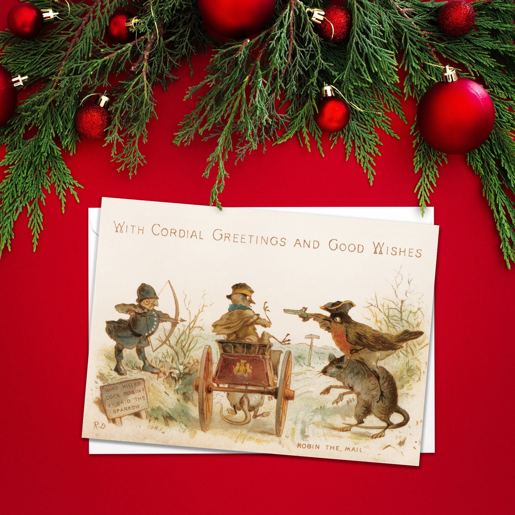 Weihnachtskarte Vintage-Stil – Mit Umschlag, 12,5 X 17,5 Cm, Retro Design (Weihnachtsmann Mit Kind), Für Persönliche Grüße
