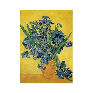 Impresionista Mural Impresión Póster Estilo japonés Vincent Van Gogh Iris Iris Blossom Hermosas flores florales Impresionismo Pintura A3