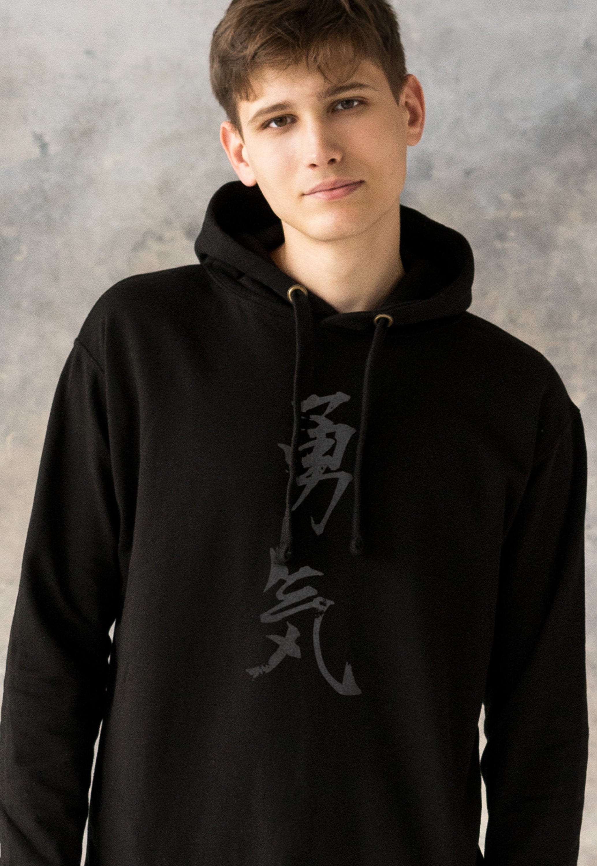 Japanese Hoodie Yuki Courage Japan Calligraphy Anime Manga Ninja Bushido Martial Arts Men’s Womens Sweatshirt Printed Hooded Top