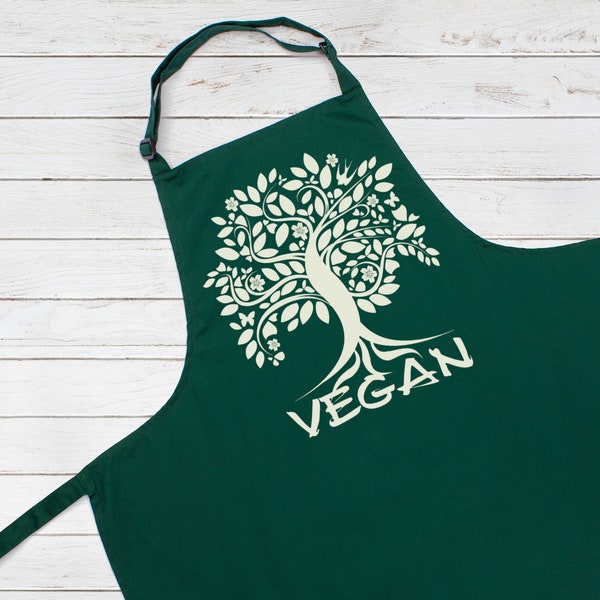 Vegan Apron Tree Of Life Animals Earth Climate Change Herbivore Women's Men's Full Length One Size Printed Baking Cooking Apron Gift Gifts