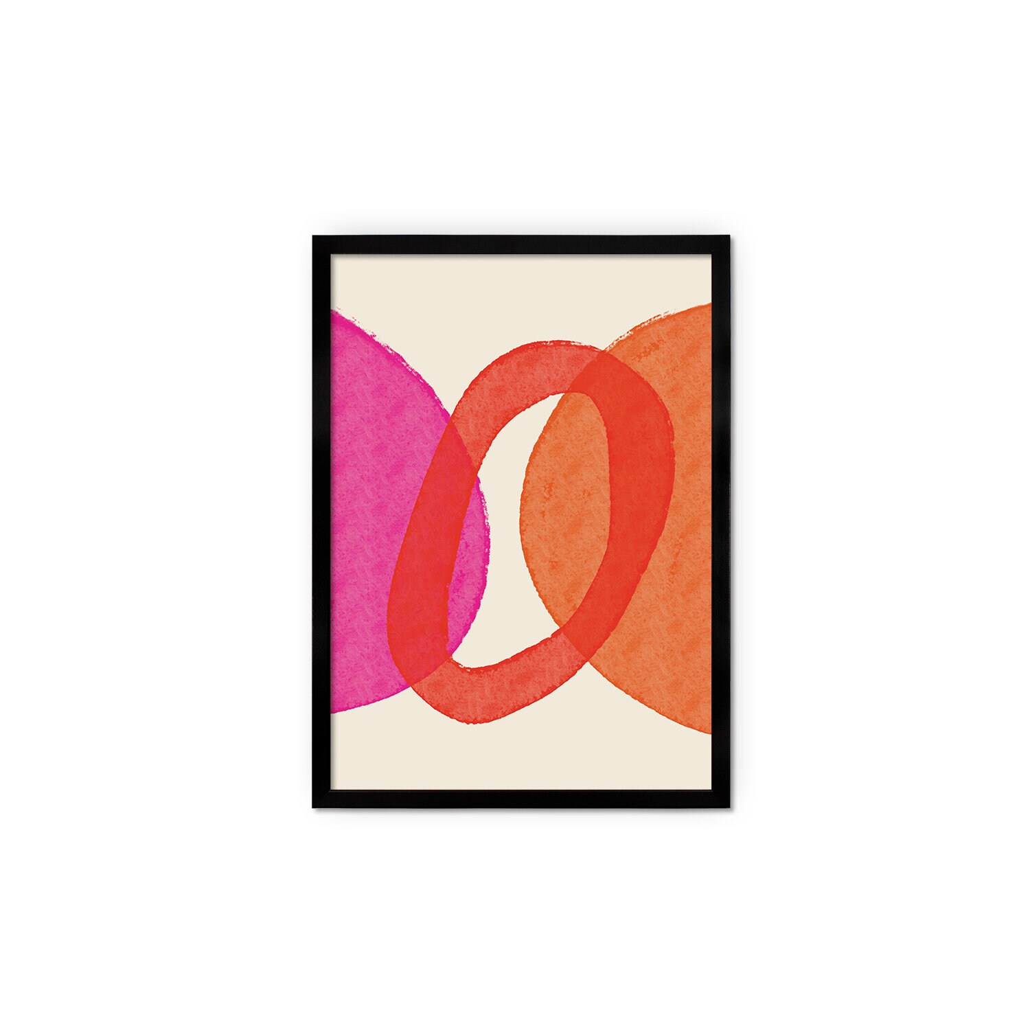 Abstract Circle Framed Art Print: Pink, Red, Modern Home Decor - Etsy
