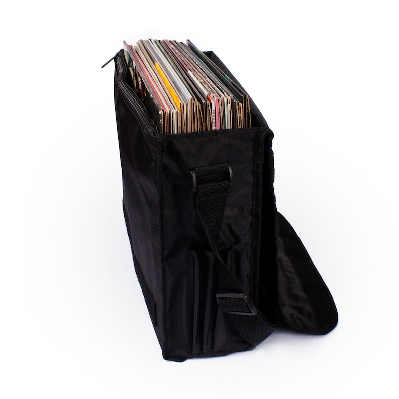 Keep It Vinyl Record Bag Minimal Minimalist Bass Deck Decks Turntable LP Old School Hip Hop Retro Style DJ Records Messenger Shoulder Bag image 4