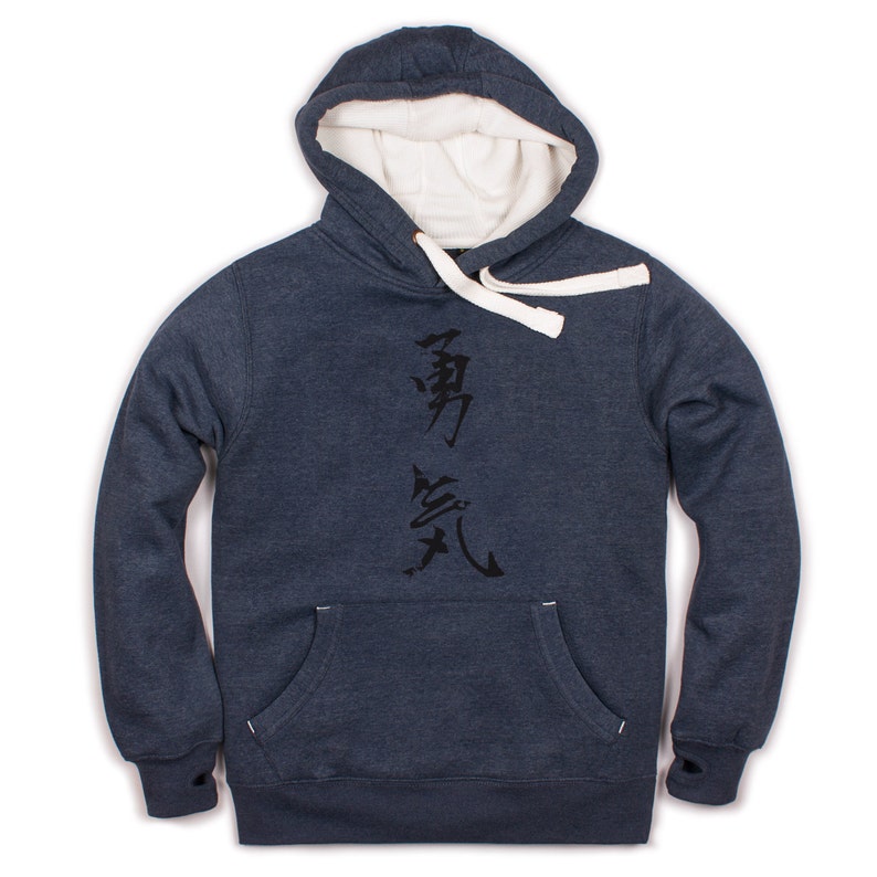 black hoodie with japanese writing