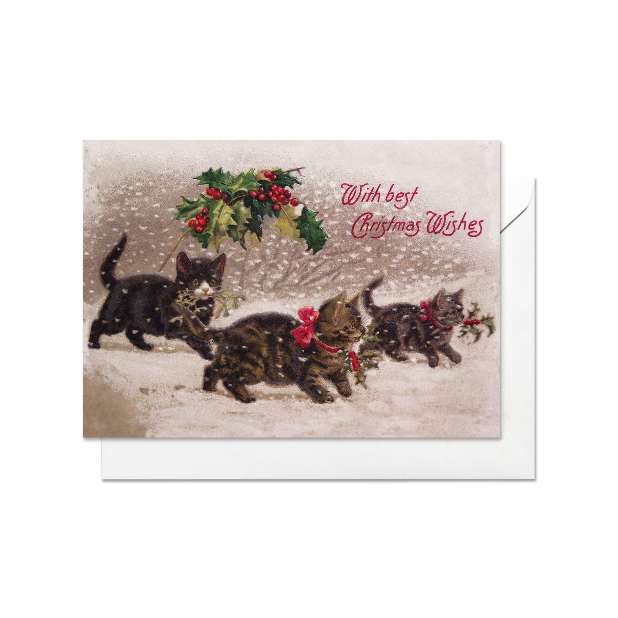 Victorian Greeting Cards Christmas Card Set Xmas Snow New Year - Etsy