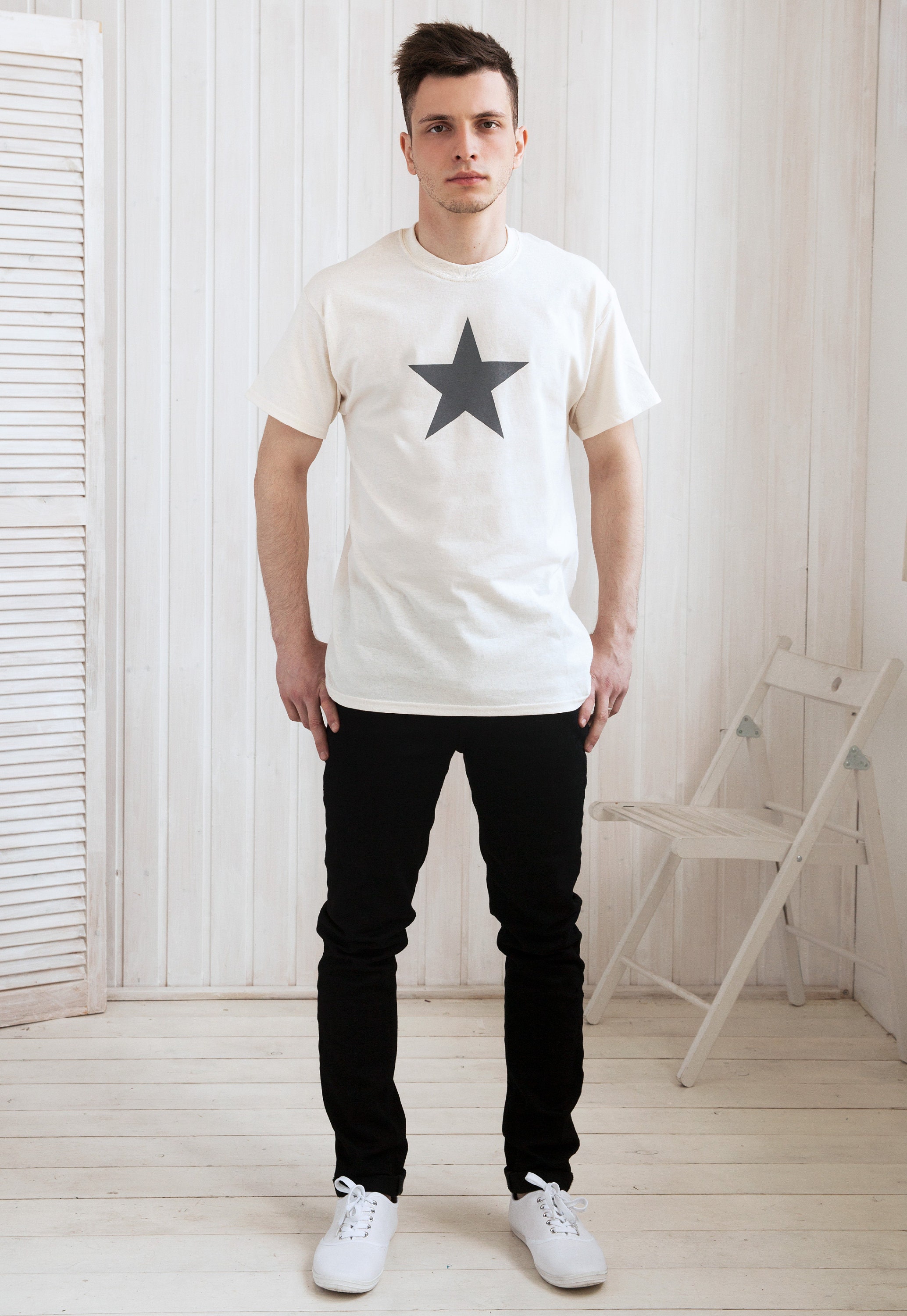 Star T Shirt Minimalist Abstract Geometric Streetwear Skater