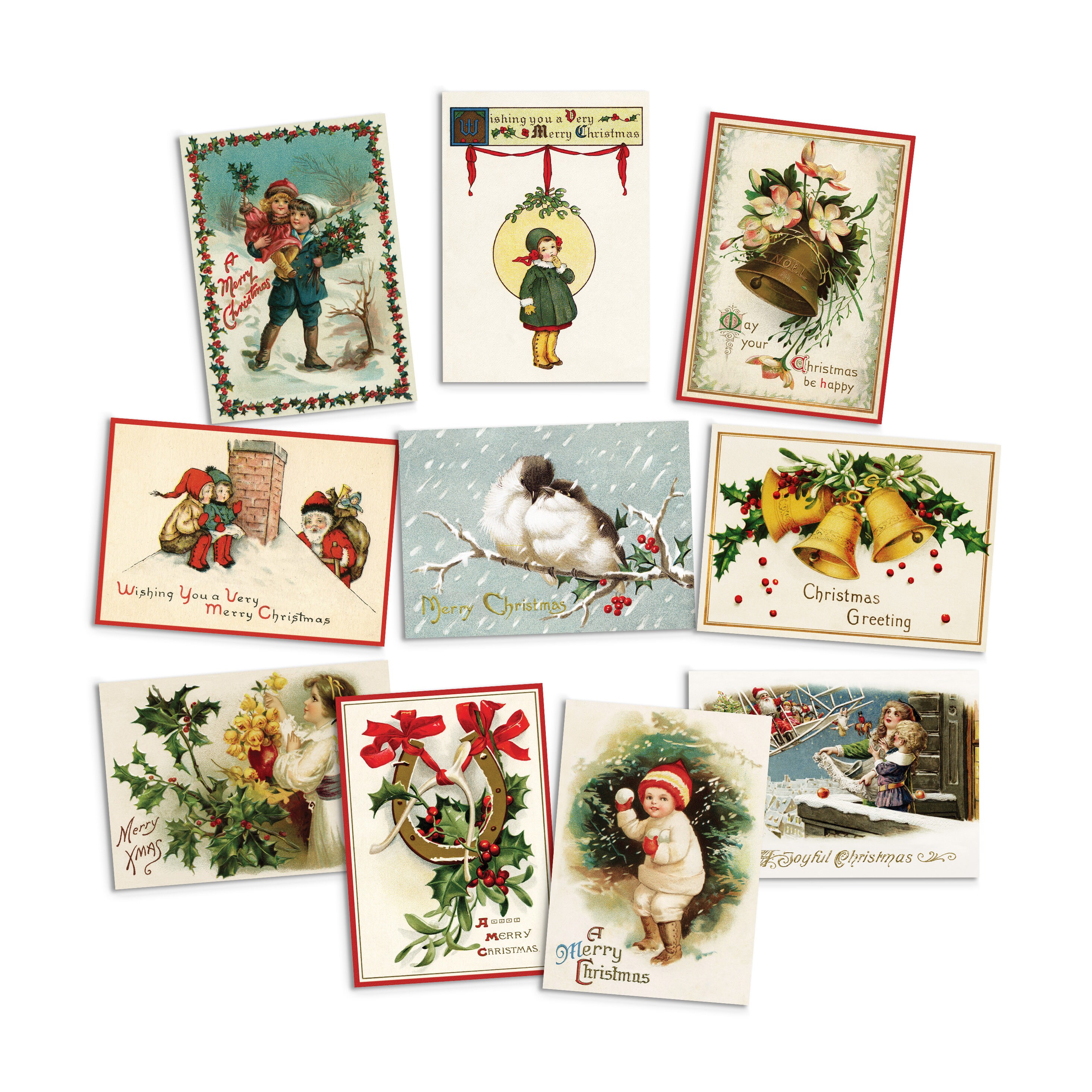 Victorian Greeting Cards Christmas Card Set of 10 Xmas Tree - Etsy New  Zealand