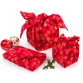 Printed Furoshiki Japanese Traditional Wrapping Cloth Eco Gift Wrap Snowflake Christmas Xmas Red Vegan Environmental Fabric Reusable Tenugui
