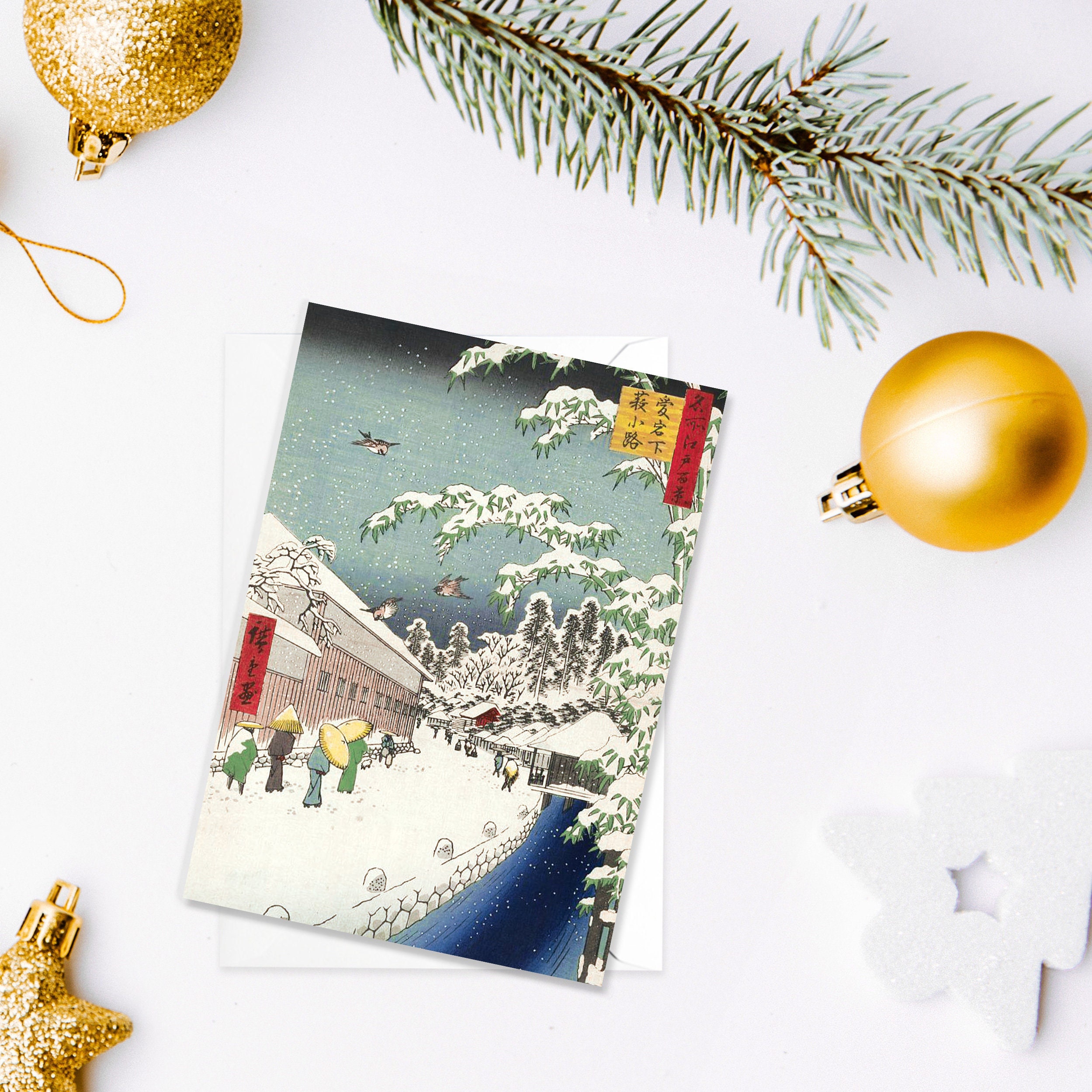 Japanese Ukiyo-e Art Greeting Card Christmas Xmas New Year 