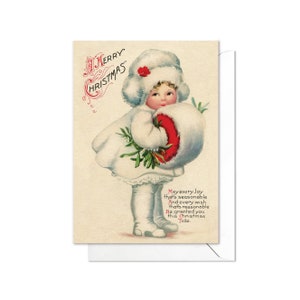 Victorian Greeting Cards Christmas Card Set Xmas Tree New Year Winter Edwardian English British Vintage Old Retro Santa Cute Adorable F09 image 2