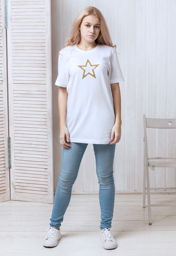 Star T Shirt Geometric Abstract Minimalist Distressed Retro