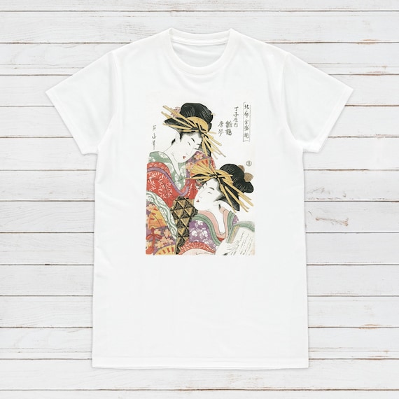 浮世絵芸者 Tシャツ 菊川叡山木版画 - Etsy 日本