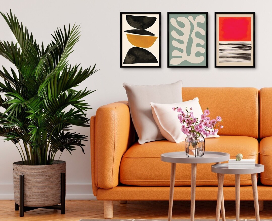 Framed Abstract Art Print Set of 3, Modern Home Decor - Etsy