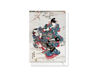 Japanese Ukiyo-e Art Postcards Set of 10 Postcard Prints Pack Woodblock Art  Print Aesthetic Hokusai Samurai Octopus Geisha Cards Gift 