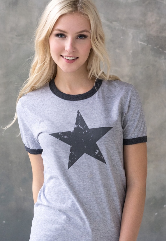 Star Ringer T Shirt - Minimalist Abstract Geometric