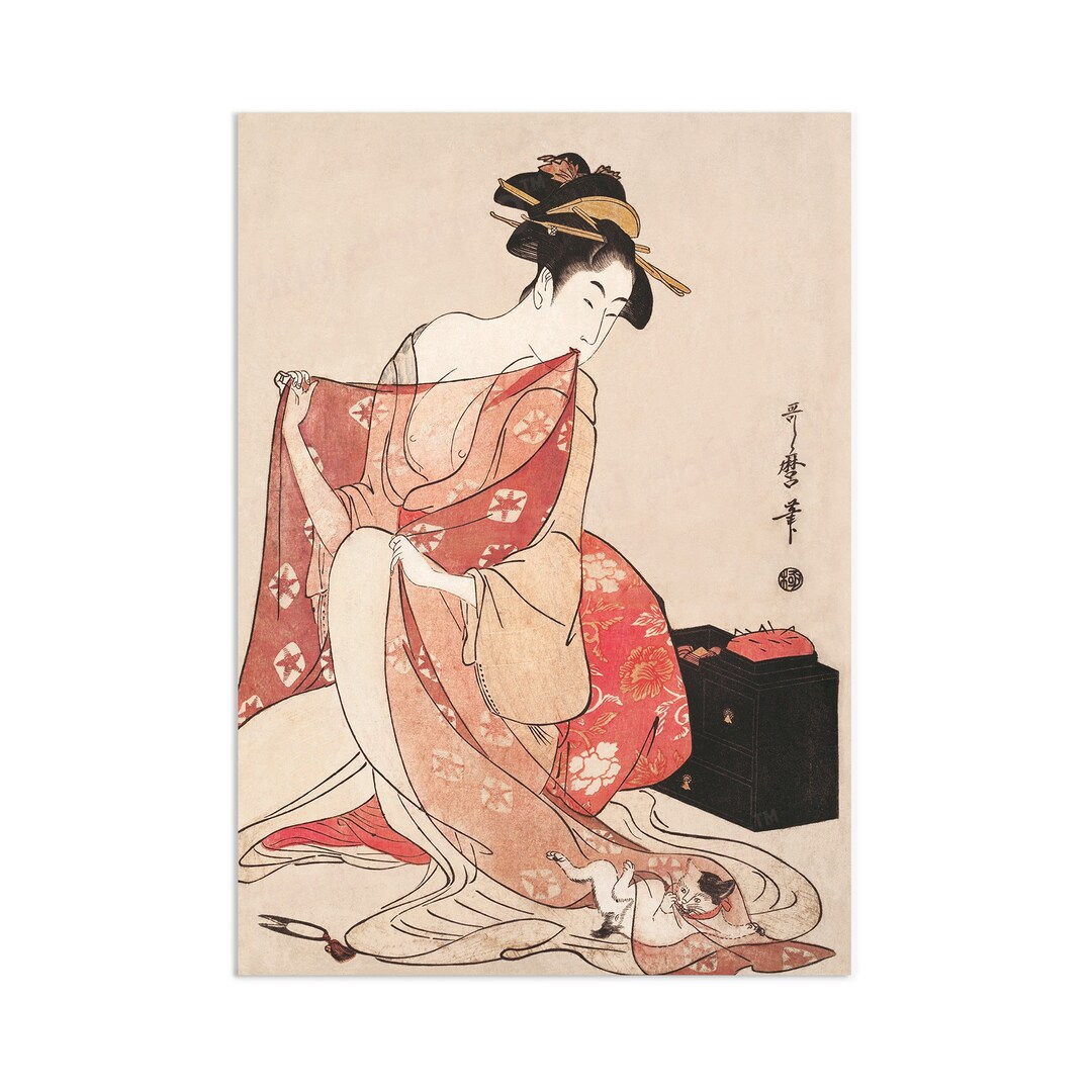 昭和レトロ 浮世絵 歌麿 芸妓 女性 木版画 日本画 複製画 絵画 額縁 額装 Amazon.co.jp: 喜多川歌麿『青楼仁和嘉女芸者之部』木版画