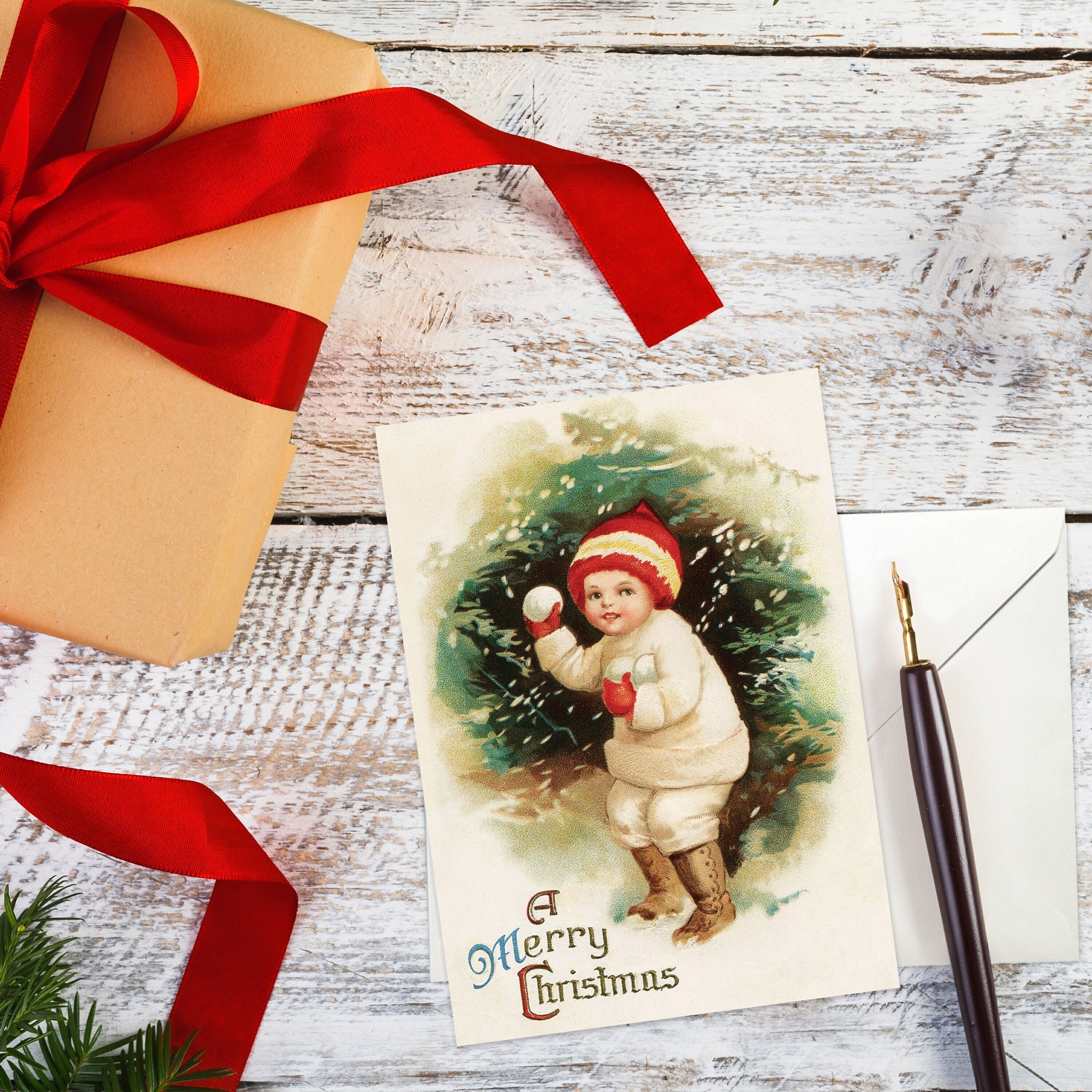 Victorian Greeting Cards Christmas Card Xmas Tree New Year - Etsy Canada