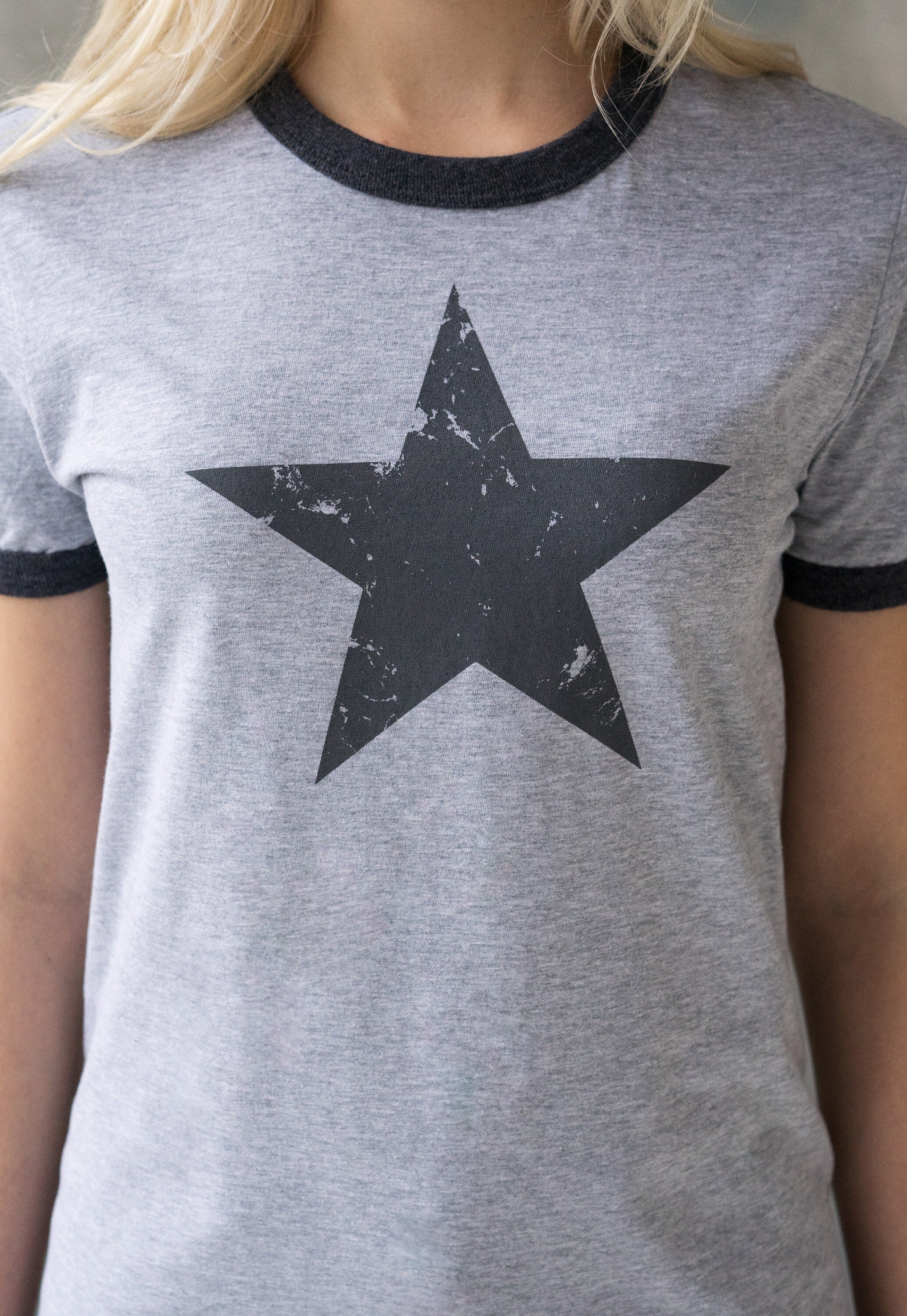 Star Ringer T Shirt Minimalist Abstract Geometric Streetwear
