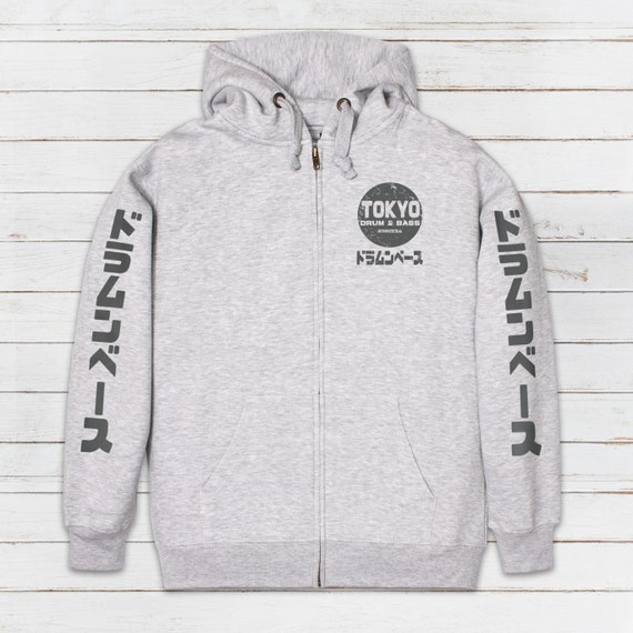 Tokyo Drum & Bass Zip up Hoodie Japanese Japan Streetwear Tokyo Drum & Bass Zip up Hoodie Japanese Japan Streetwear
