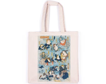 Samurai Frogs Cotton Tote Bag: Japanese Ukiyo-e Art - Etsy