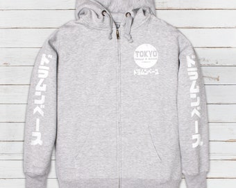 Tokyo Drum & Bass Zip up Hoodie Japanese Japan Streetwear