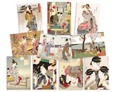 Japanese Ukiyo-e Art Postcards Set of 10 Postcard Prints